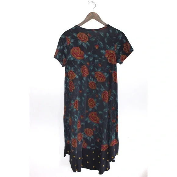 Floral Flowy Pull On Mixed Pattern Oversized Short Sleeve Dress Small Medium - Picture 6 of 6